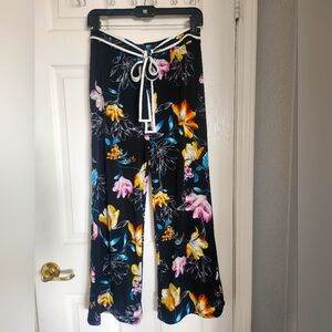 Black and floral palazzo pants size 6-8